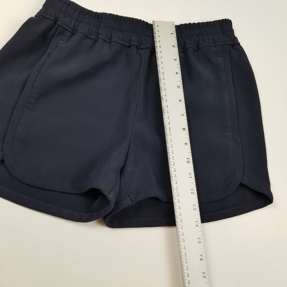 J.Crew Navy Blue Comfort Elastic Waist Paper Bag Shorts w\ Front Pockets sz 4 - Picture 7 of 8